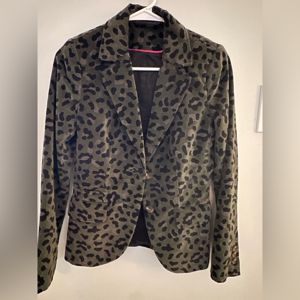 Boden Velvet Leopard Blazer